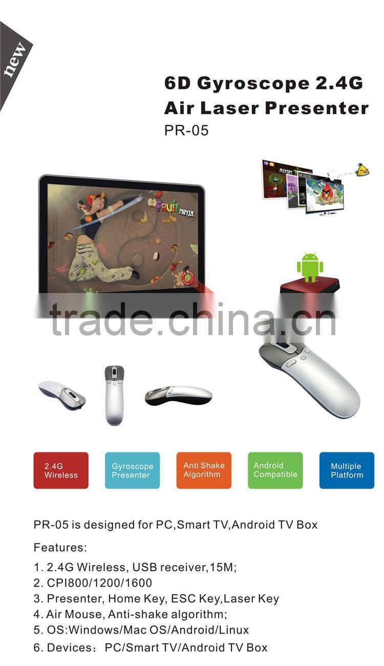 Hot selling product 2.4G wireless presenter remote for PPT presentation CE FCC ROHS certification from China PR-05