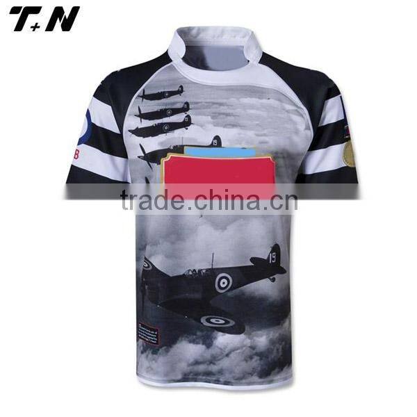 Custom fashion wholesale short sleeve cheap rugby tops
