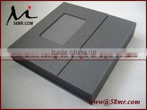 Fabric Leather Wood Photo Storage Box