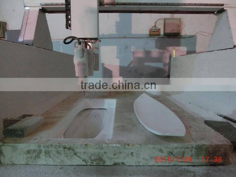 Spindle rotate 180 degree freely computer control cnc surfboard shaping machine