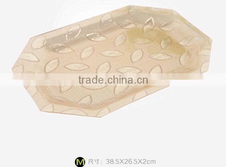 golden color flower shape cheap price plates, most popular fruit plate