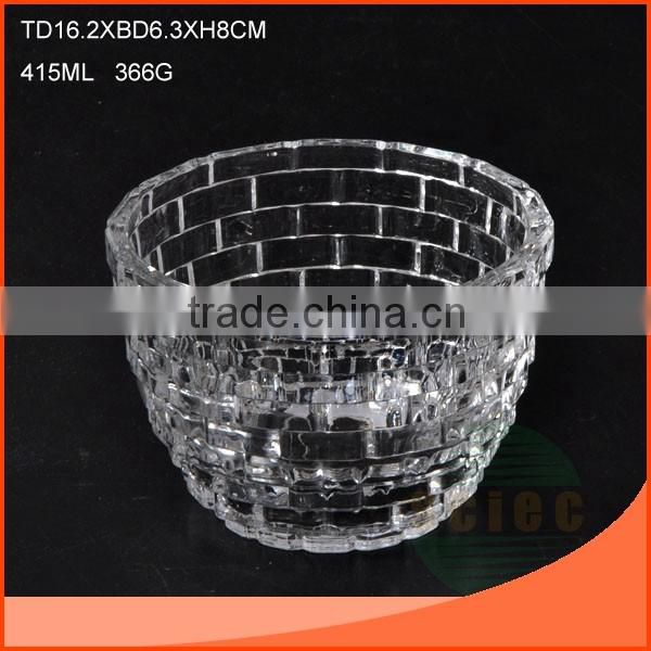 2200ml clear glass food and fruit bowl in blue