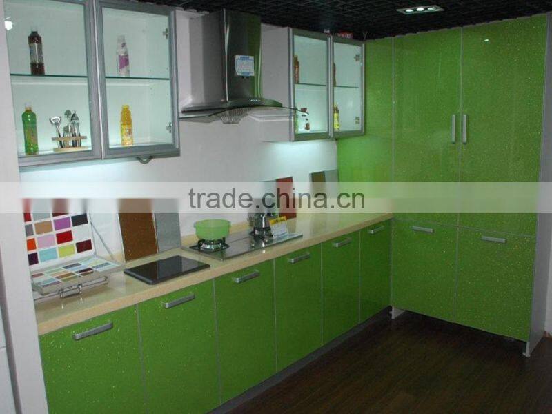 prefabricated/lastest/colour/ cheapest MDF faced in PVC membrane kitchen cabinets