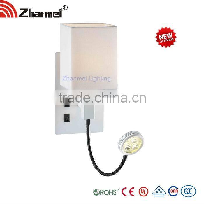 Square fabric Modern E14+LED Wall Lamp,bedside lamp