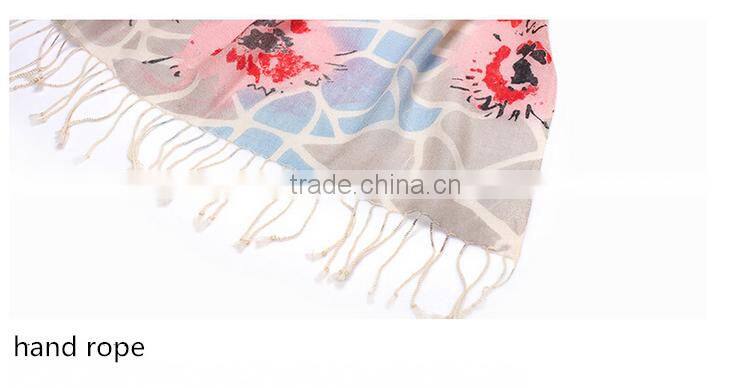 best christmas present flower pattern pure wool scarf