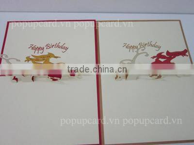 The Piano with angel Happy birthday 3d pop up card