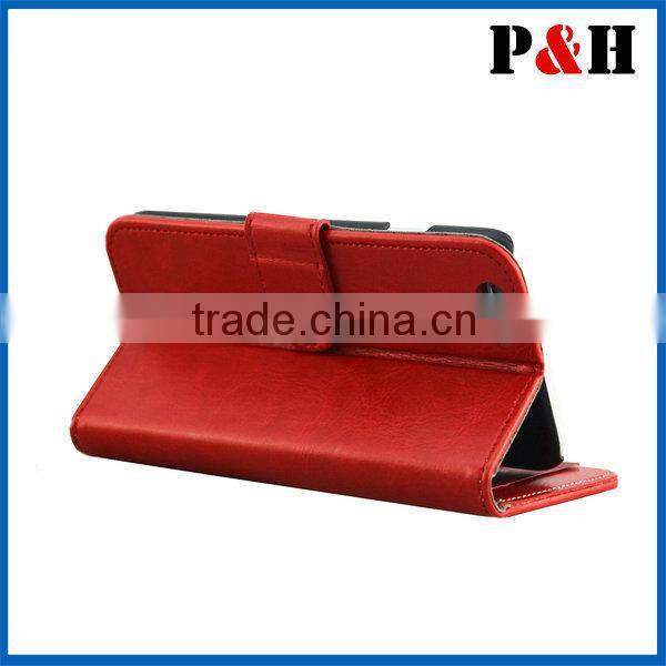 2014 new hot selling iPhone 6 Leather Case, PU Leather Wallet Case for iPhone 5