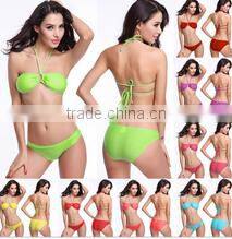 Women FLAG Bandeau Bikini Top Two Piece Push-up Padded Bathing Swimsuit