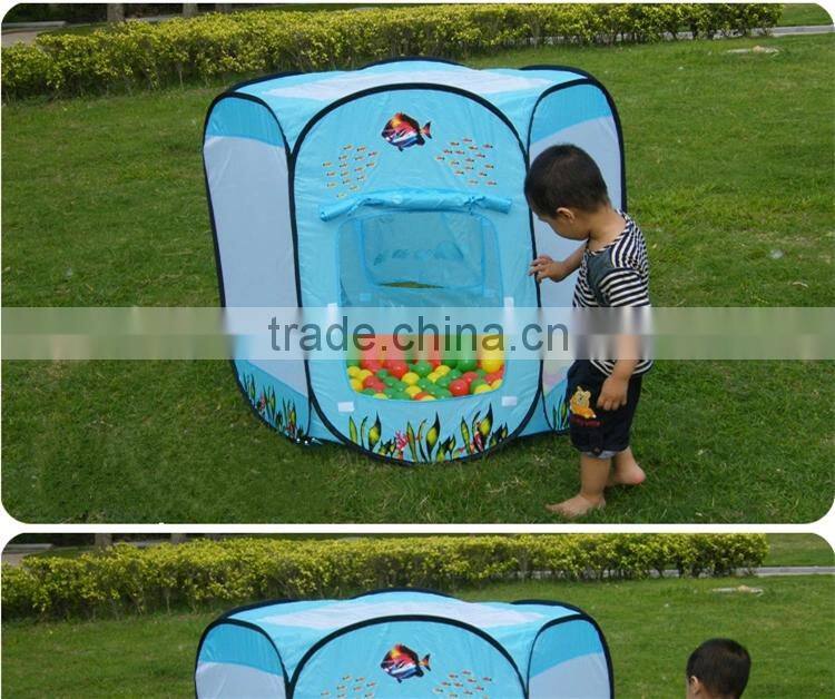 Hexagon shape pop up tentchildren playing