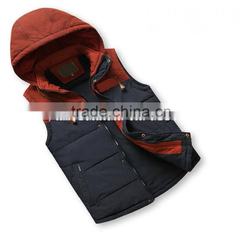 Winter men thick padded vest reversible double-sided thick jacket waistcoat for men