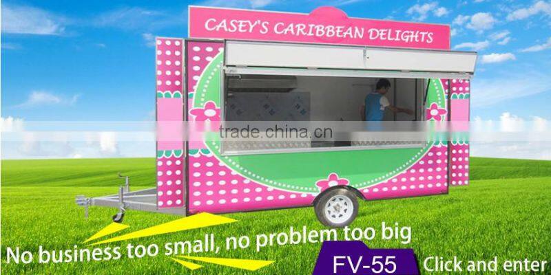 hot sales best quality twin in axle food trailer lunxury food trailer double axle food trailer