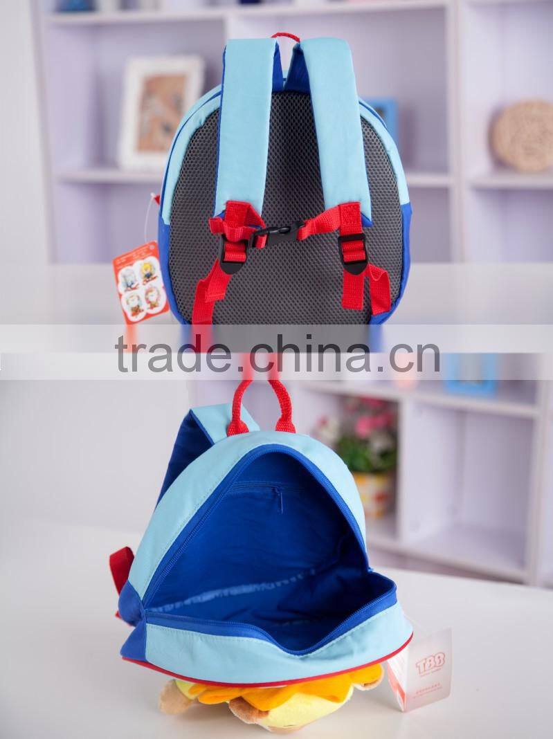 Kindergarten pupils cartoon backpack, plush toy lion animal school bag for children