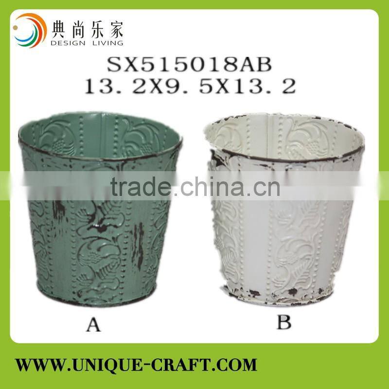 High quality antique style metal galvanized bucket for garden decor