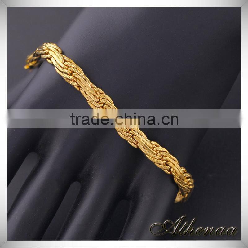 New Style 18K gold Vacuum Plated Copper chain jewelry Charm Bracelet