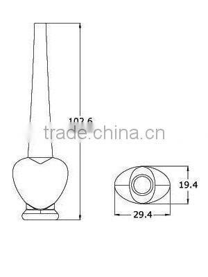 Heart design plastics empty eyeliner container