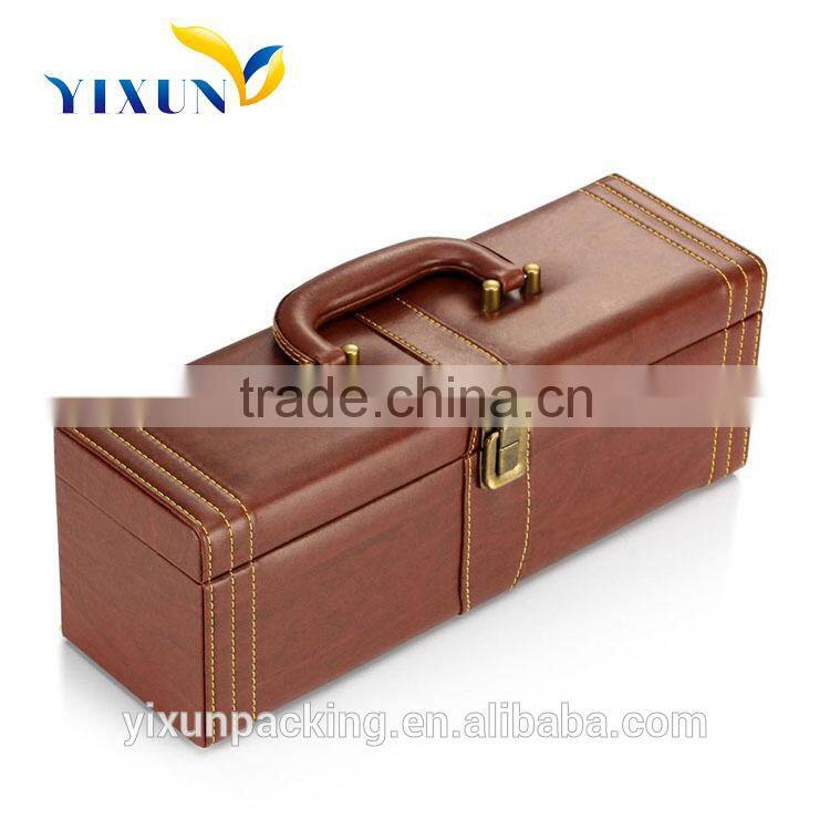 Hot sale hand made single leather wine box