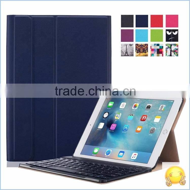 Luxury Business PU Leather Folding Stand cover case for apple ipad pro 9.7'' keyboard case cover