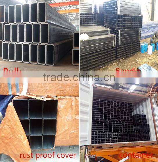 SS400 ERW welded carbon black square tubes