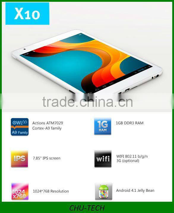 Ramos X10 Quad core 7.85" IPS tablet PC 1GB/16GB Actions ATM7029 ARM Cortex A9 1.0Ghz 3G WIFI Camera HDMI Android 4.1
