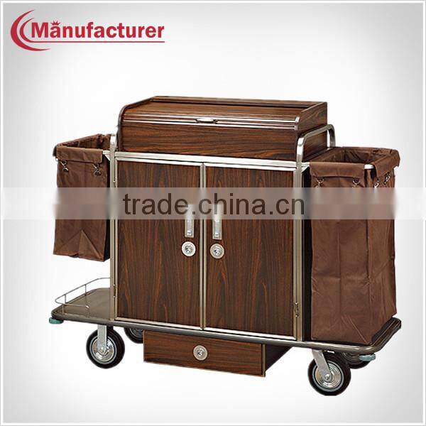 Stainless Steel Hotel Room Service Trolley Cart/Housekeeping Used Laundry Janitor Equipement