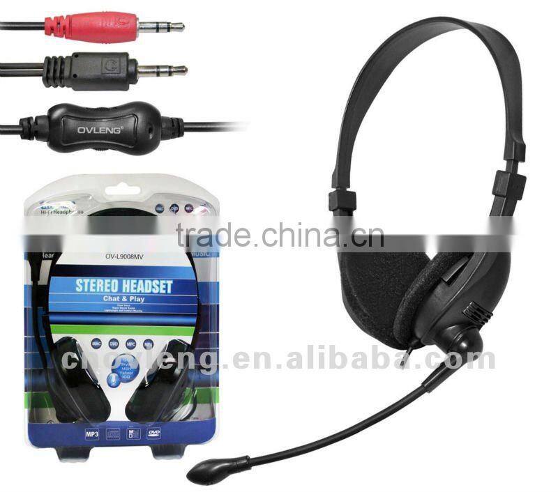 1.8m cable 3.5mm jack computer headphone chatting headphone