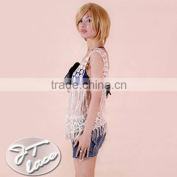 HOT Fashion New Design Women Lace Dress with Macrame Mesh