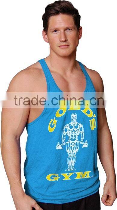 OEM 2016 latest black letter cotton men muscle gym singlets