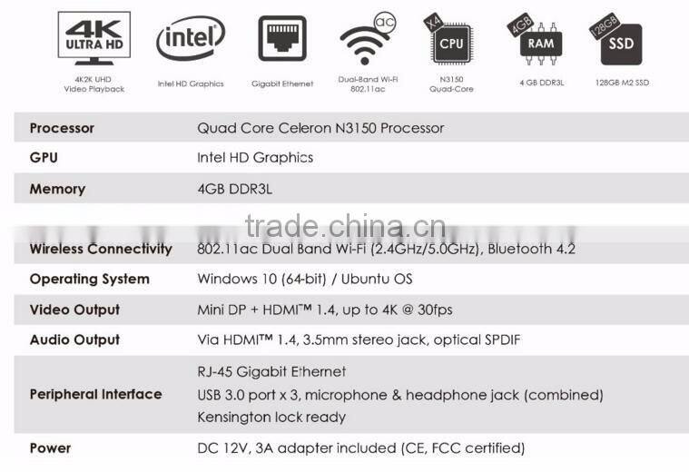 minix NGC-1 N3150 4GB latest price 128GB Windows10 mini pc 4gb 128gb