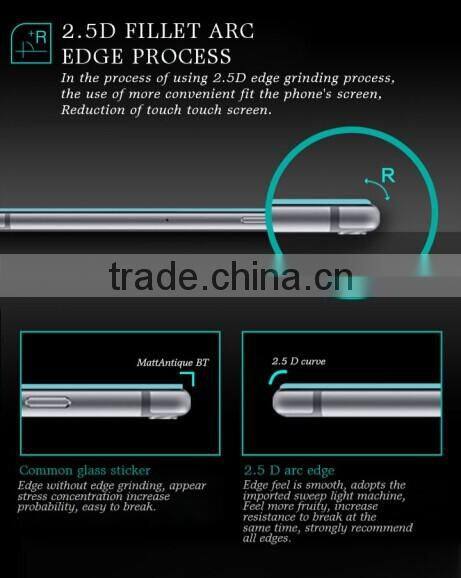 Alibaba gold supplier 9H 2.5D Tempered Glass Screen Protector for iPhone 6 6s plus