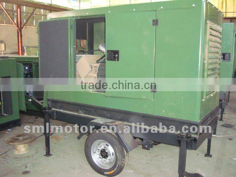 80kw key start emergency power plant equipment generation 100kva enclosed trailer mount silent generators