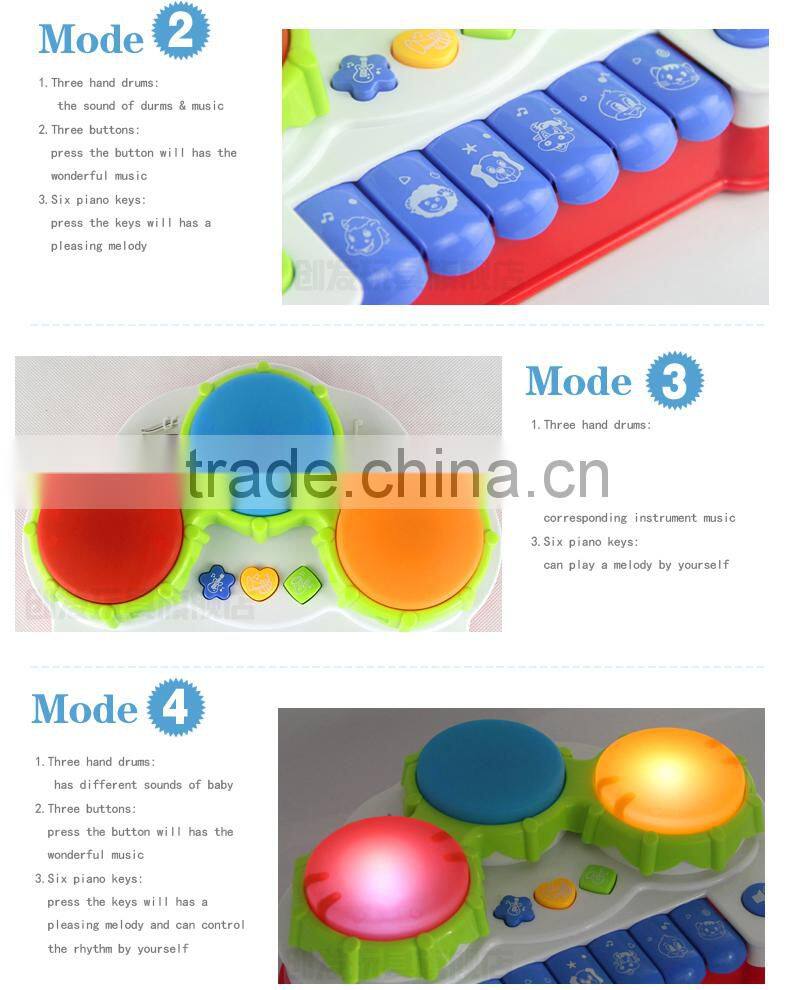 NO-6603 Kid toy musical instrument toy piano&drum ,piano toys , drum toys with light