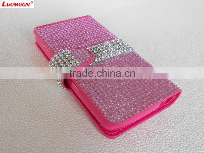 Diamante bling wallet leather android phone case for LG K4 K7 K10 g2 g3 g4 g5 accessories