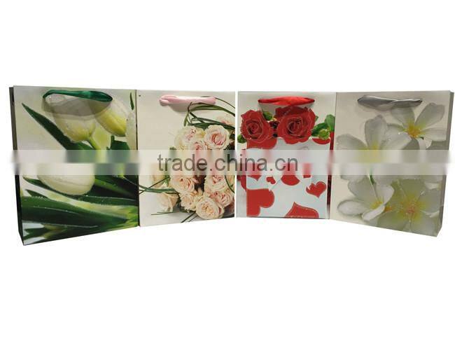 Unique Beautiful Flowers Design Cheap Paper Gift Bag
