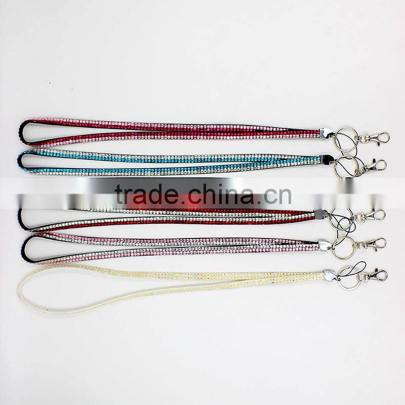 Fashion goody rhinestone crystal mobile phone strings with Tendrils buckle