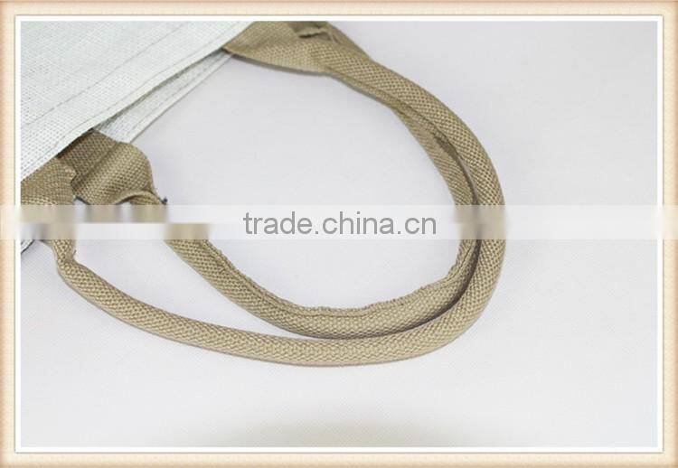 jute bag white color front and back,nature with side,linen fabric inner