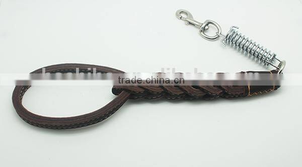 Real leather retracted dog leash for traning
