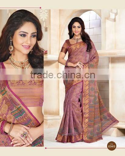 Rust Cotton Silk Saree