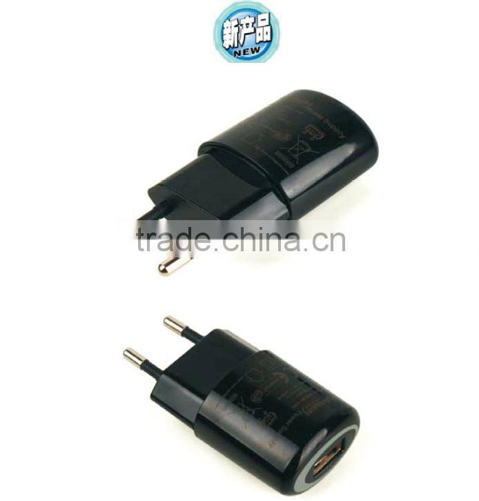 2015 New Product 5V1A Single USB charger with EU plug for Iphone Games Mini Player Mini Sound etc