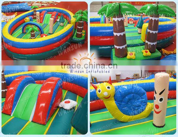 Hot!! rainforest theme WSS-022 inflatable fox slide game