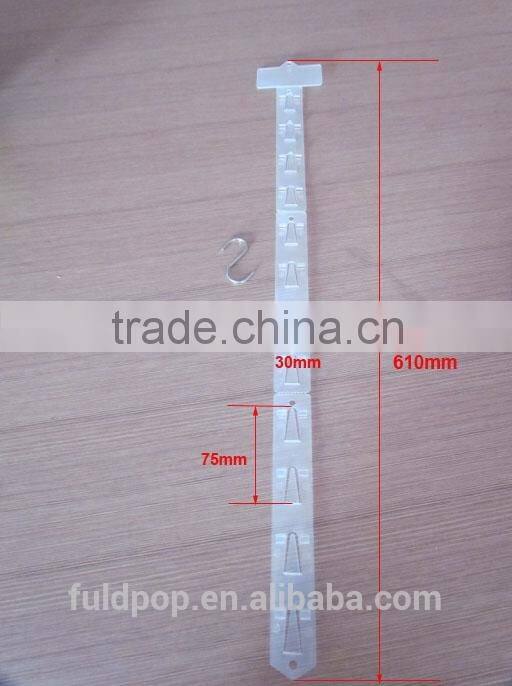 Factory Direct Sale transparent adjustable plastic hanging display strip