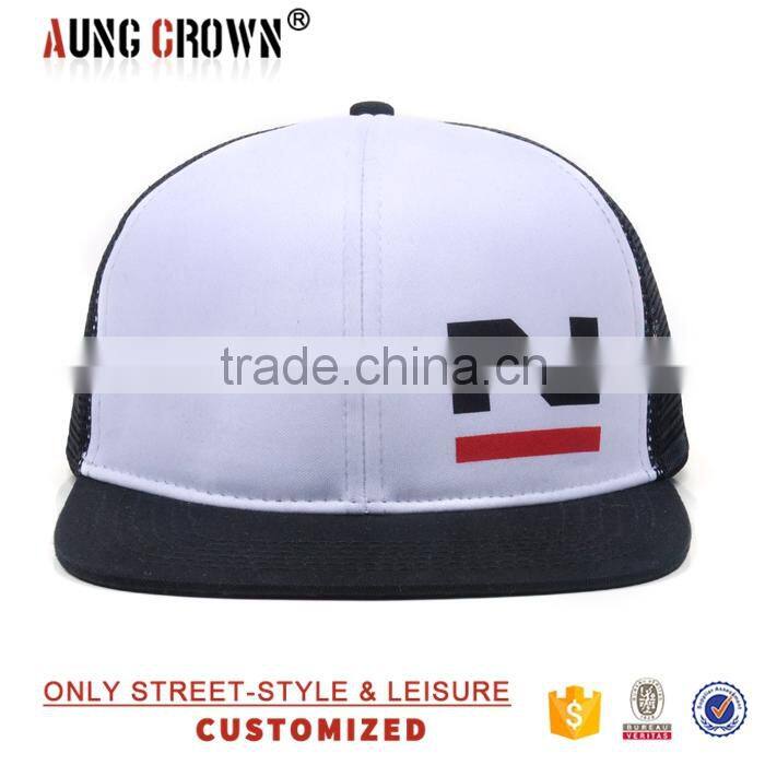 design your own custom design flat brim mesh trucker hats