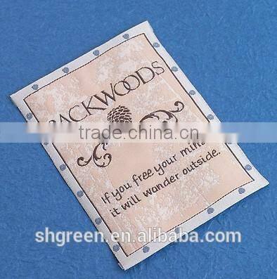 100% damask neck woven label