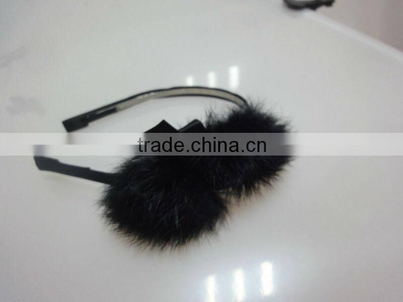 Mink fur hair accessories hair bands for girls, fluffy hair band
