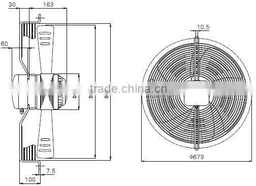 600mm ac ventilation fan motor for cooling
