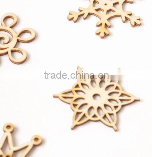 wood veneer shapes, wooden snowflake