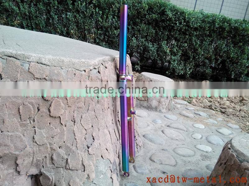 titanium MTB bike front fork with rainbow color mountain bike front fork titanium rainbow color mtb front fork