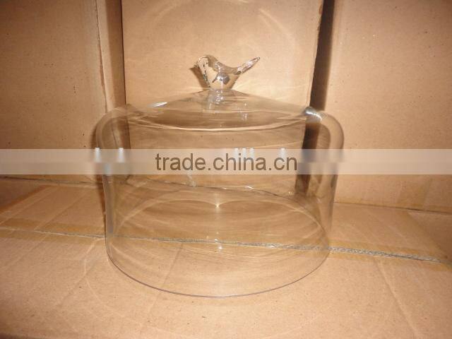 home decoration indoor Glass bell jar dome with bird top