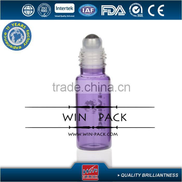 1oz grown color glass bottle with silver metal cap and metal roller