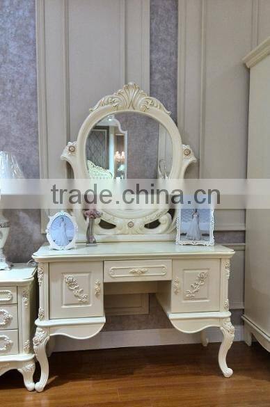 3 Drawers Jewelry Wood Mirrored Dresser Cabinet Design