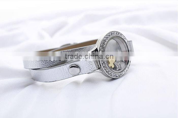 2016 Hot Sale Infinity Cheap Custom Diy Jewelry Locket Leather Bracelet